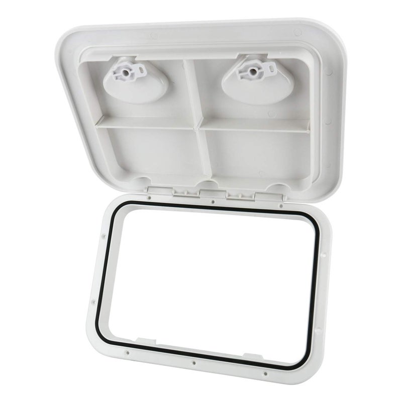 Amarine Made 17-1/4"X12-3/8 Boat Hatch, Rectangle Marine Hatch Cover, Sturdy Marine Storage Hatchs, Weatherproof Boat Deck Lid with 180 Lid Hinge for Boats (White) - Image 1